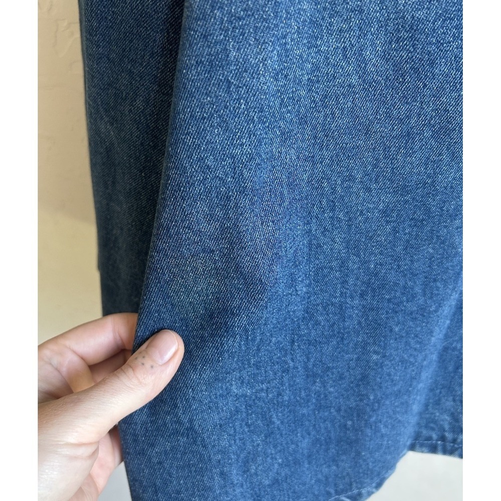 Vintage 80s 90s Westbound Denim Snap Maxi Skirt 10 A Line Flared Western Boho - Picture 10 of 11